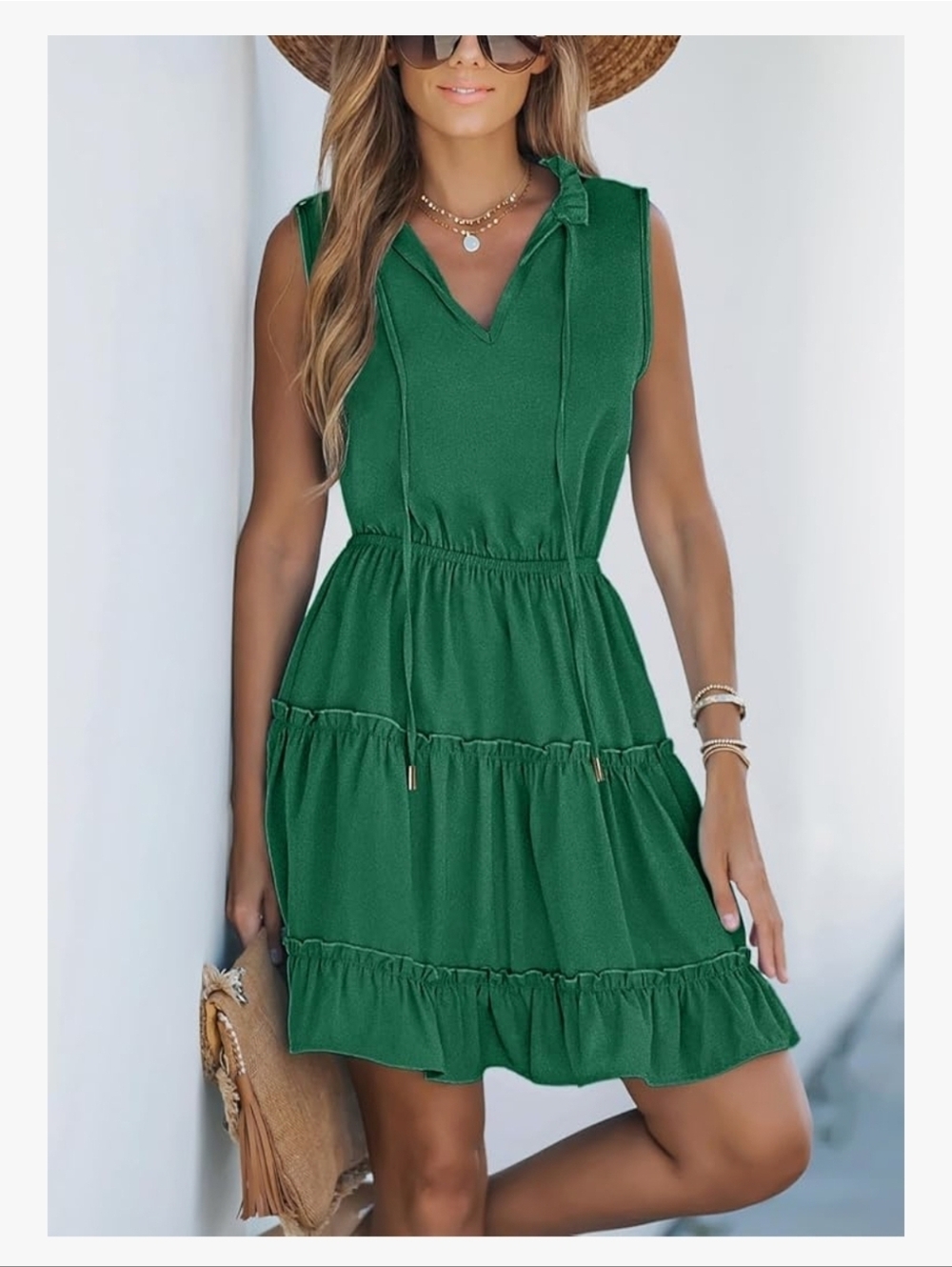 NWT Green Tiered Dress Sz XXL